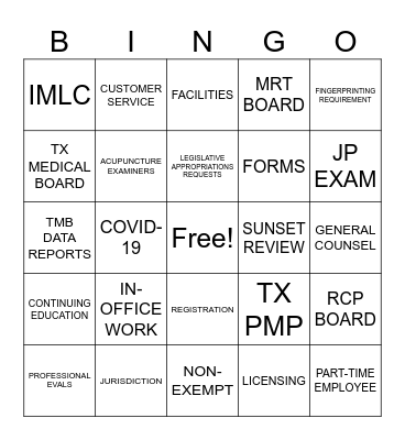 TM-Bingo! Bingo Card
