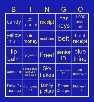 Bring Me to BINGO! Bingo Card