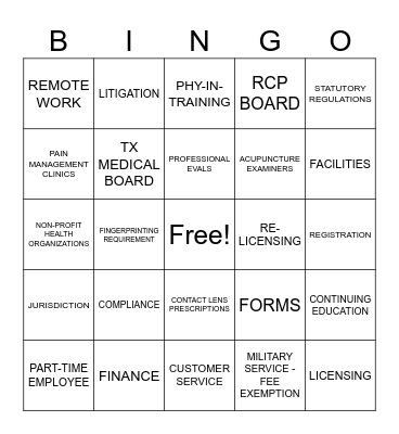 TM-Bingo! Bingo Card