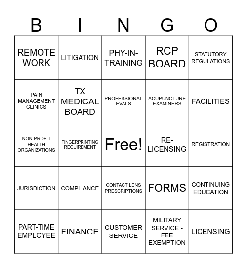 TM-Bingo! Bingo Card