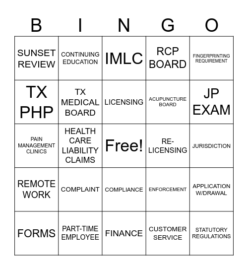 TM-Bingo! Bingo Card