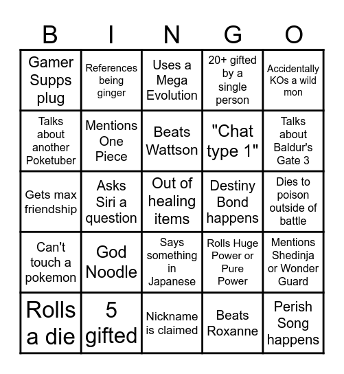 It the bingo #7 Bingo Card