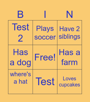 Get to know each other Bingo Card