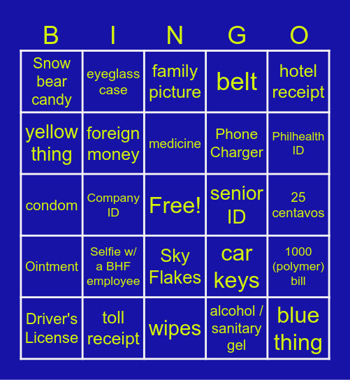 Bring ME to BINGO! Bingo Card