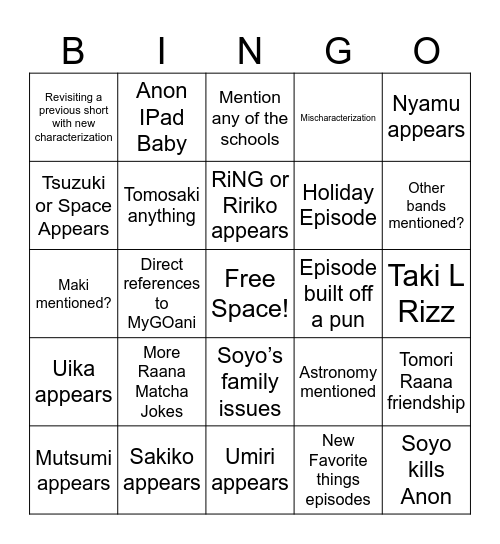 Bingo Card