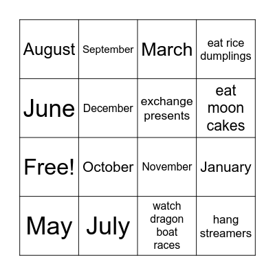 Let's celebrate Bingo Card