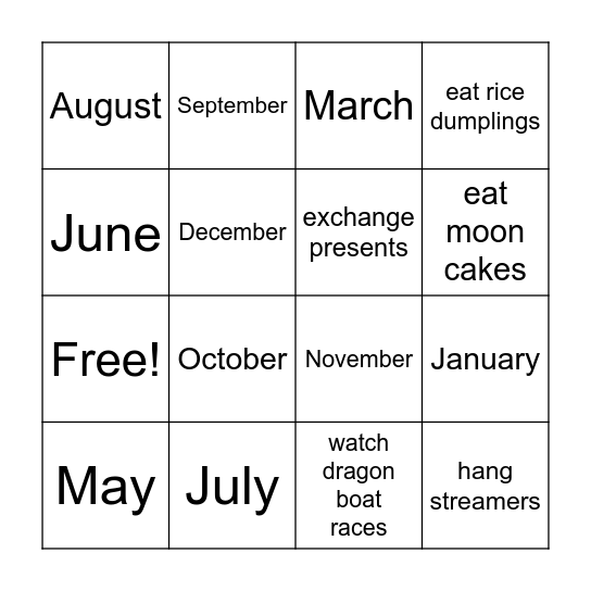 Let's celebrate Bingo Card
