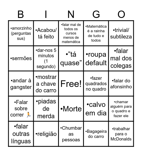 Paulinho Bingo Card