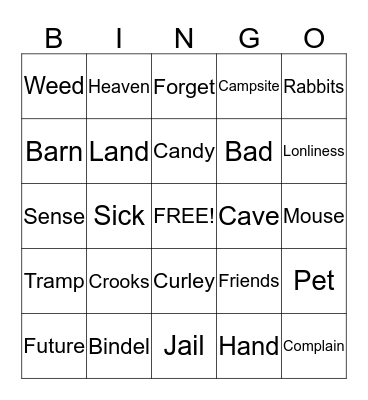 Of Mice and Men Bingo Card