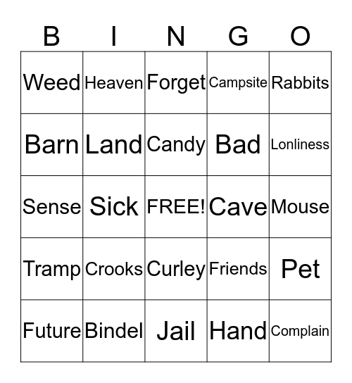 Of Mice and Men Bingo Card