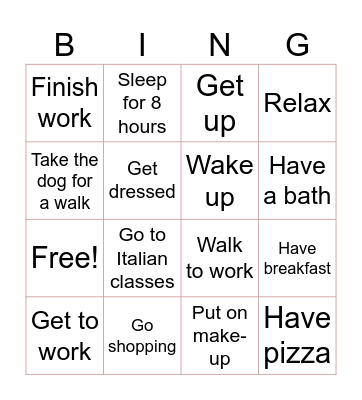 Routines Ch Bingo Card