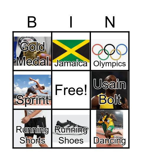 Usain Bolt Bingo Card