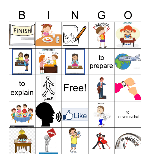 Present tense of AR verbs Bingo Card