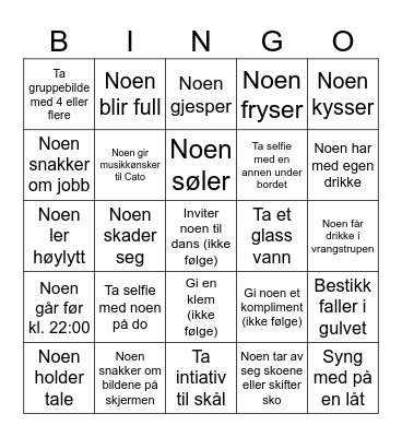 Julebord 2023 Bingo Card