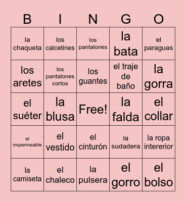 ¡Vamos de Compras! Bingo Card