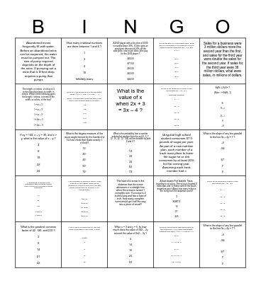 ACT Bingo Card
