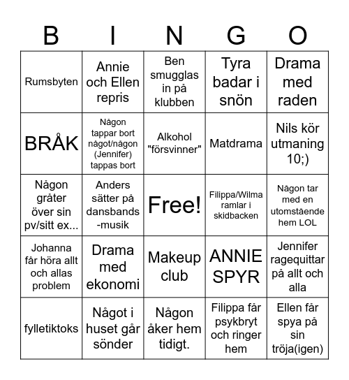 SÄLEN GÄRIS&BOIS Bingo Card