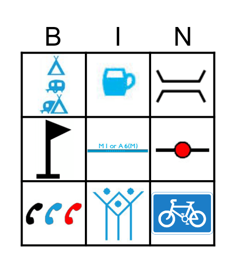 Map Symbols Bingo Card