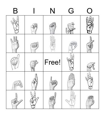 ASL Bingo Card