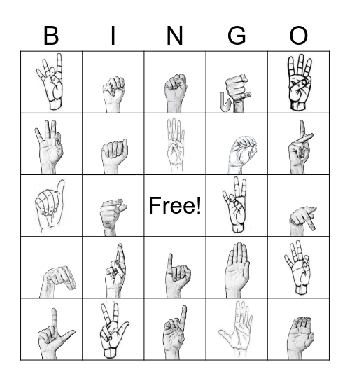 ASL Bingo Card