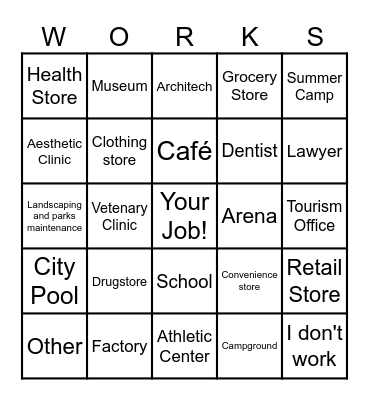 Works Bingo Card