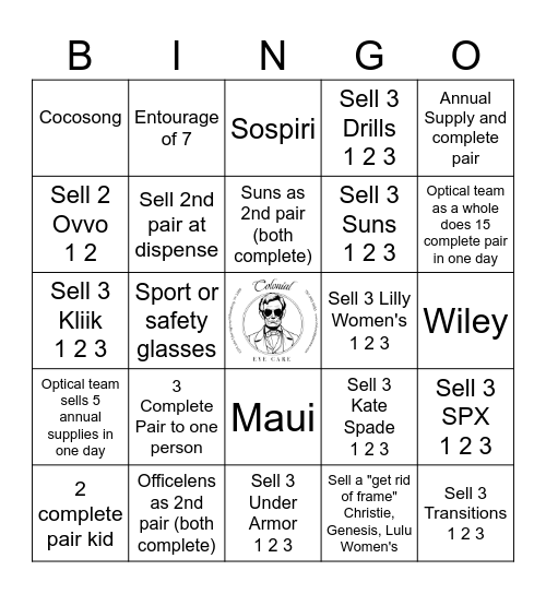 Optical Bingo Card