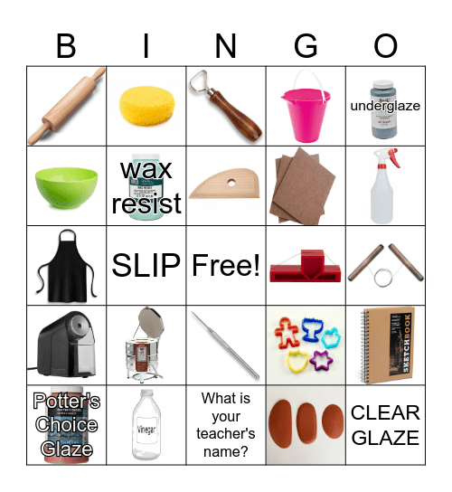 Pottery Room Bingo Card