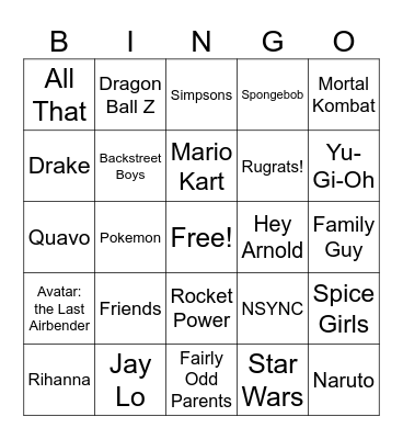 Music Bingo Lite Bingo Card
