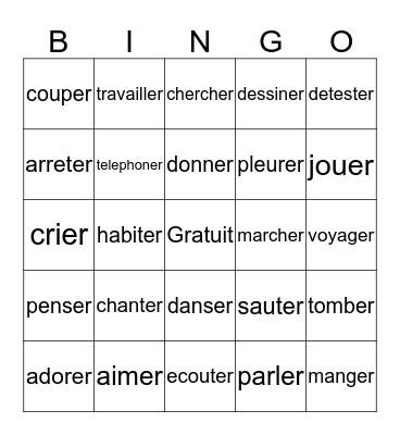 Un. deux, trois, ACTION! Bingo Card