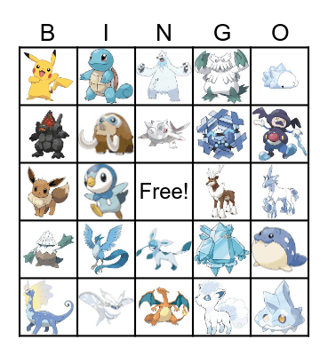 Pokemon Bingo Card