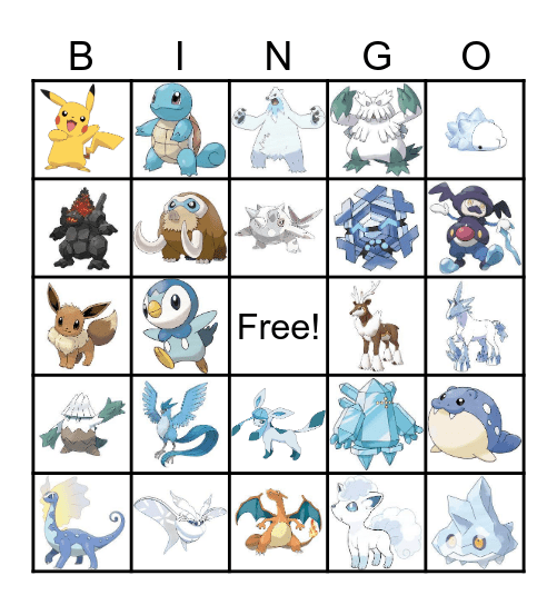 Pokemon Bingo Card