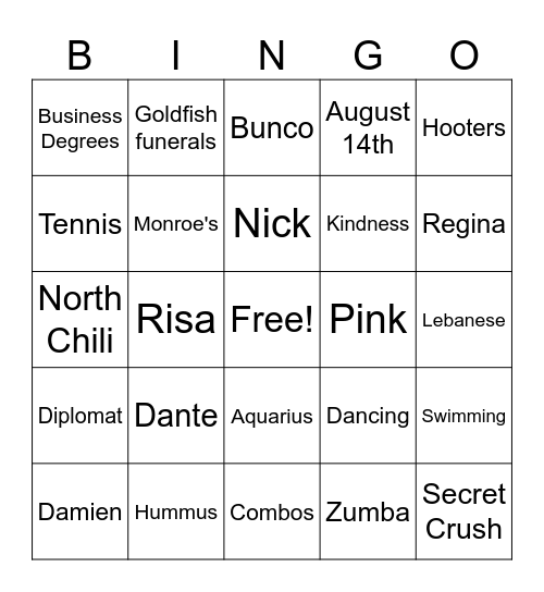 Get to Know Maia Bingo Card
