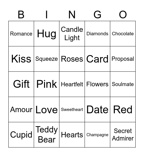 Valentine's Day Bingo Card