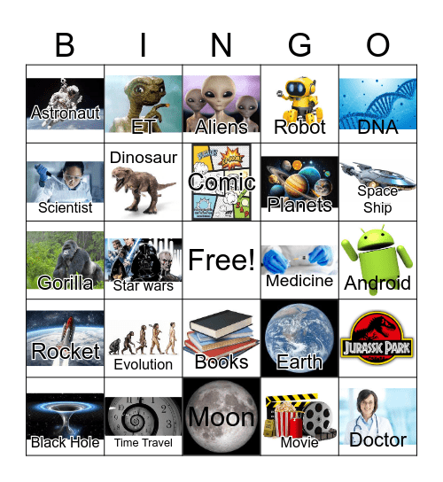 Science Fiction Bingo Card