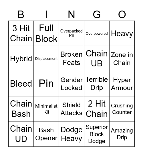 New Hero Bingo Card