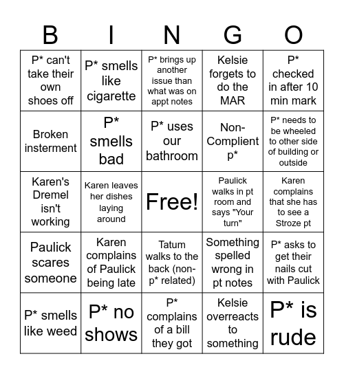 Podiatry Bingo Card