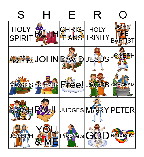 Bible Super Heroes Bingo Card