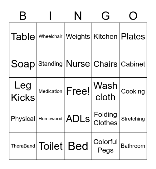 Therapy Bingo Card Bingo Card