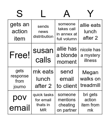 Skyya Bingo Card