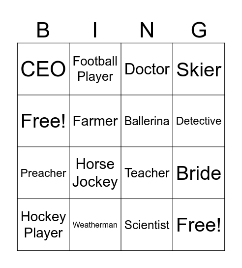 Who Am I? Bingo Card