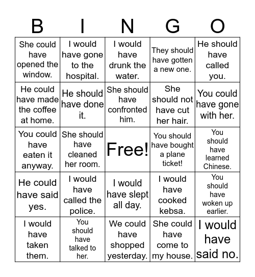 What Would You Have Done? Bingo Card
