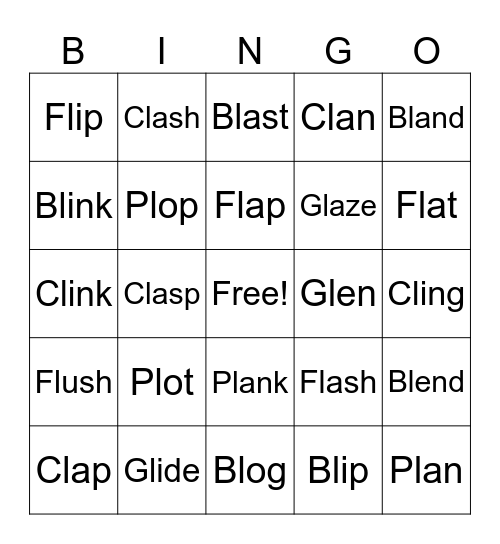 Blends Bingo Card
