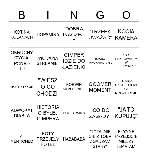 ZGRZYT BINGO Card