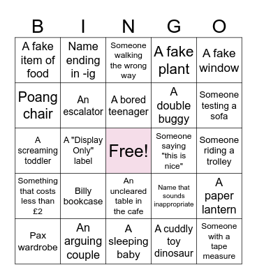 IKEA Virgin Bingo Card