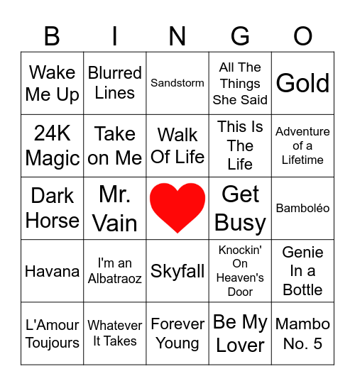 Janine en Damiën Bingo Card