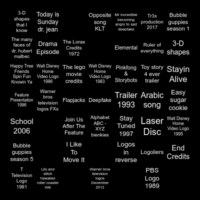 1964-2025 Bingo Card