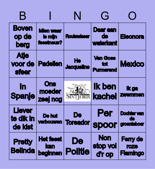 A Meezing St. Joris Bingo Card