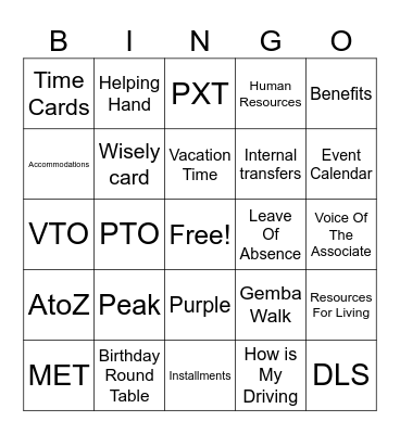PXT BINGO Card