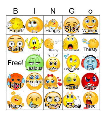 MVALP Feelings Bingo Card