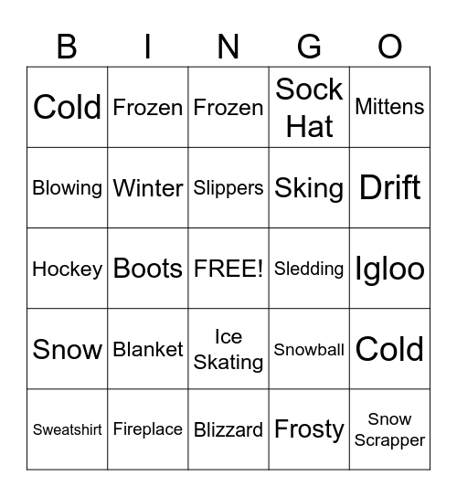 January Bingo Card